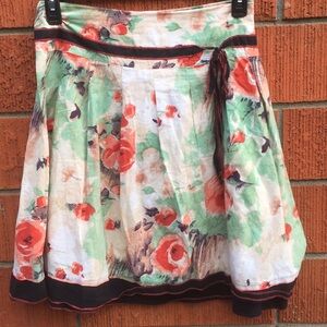 Chemistry Womens small cream colored floral print pleated spring skirt